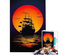 1000 Piece Jigsaw Puzzles Small Boat No Its Ship Fun at Home Activities, Wall Decoration Practical Game for And 14 Years And over (38X26cm)