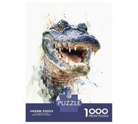 1000-piece Jigsaw Puzzles Smiling Alligator Watercolor Adult Jigsaw Puzzle Hands-on Game Difficult Challenge Parent-child Interaction 70x50cm/1000pcs