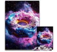 1000 Piece Jigsaw Puzzles Smoke Donut Cardboard Jigsaw Puzzles Games Toys Gift, Enhance Love between Couples for Age 14+ 26X38CM