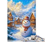 1000 Piece Jigsaw Puzzles 'Snowman Winter Wonderland Puzzles for Adults Wooden Puzzles Educational Game for Adult Child 1000pcs (75x50cm)