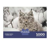 1000 Piece Jigsaw Puzzles Snowy Lynx in Winter Forest-2 Puzzles for Adults Family Games But Fun And Humorous Unique Birthday And Xmas Gifts 52x38cm/1000pcs