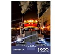 1000 Piece Jigsaw Puzzles- Snowy Night Truck Glow Teenager Puzzles Brain Teaser Game Stress Reliever Deal As Gifts for The Whole Family 38x26cm/1000pcs