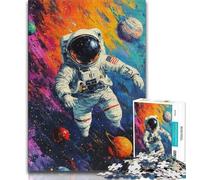1000 Piece Jigsaw Puzzles Space Astronaut 1000 Piece Puzzle,Artistic Wall Decor & Birthday Gift Idea for Friends, Home Office 75x50cm