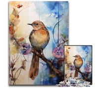 1000 Piece Jigsaw Puzzles Sparrow on The Tree Wooden Jigsaw Puzzles DIY Decoration, Brain Challenge, for Adult, Family, 50X75CM