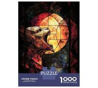1000 Piece Jigsaw Puzzles- Stained Glass Vampire Jigsaw for Adults Brain Teaser Game Difficult Challenge Stress Reduction Gifts 52x38cm/1000pcs