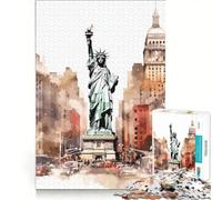 1000 Piece Jigsaw Puzzles Statue of Liberty, Educational Toy, Hand Speed Race, with Fully Interlocking Randomly Shaped Pieces 50x75cm