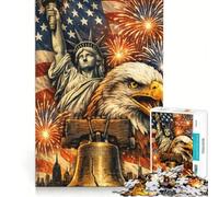 1000 Piece Jigsaw Puzzles Statue of Liberty, Educational Toy, Hand Speed Race, with Fully Interlocking Randomly Shaped Pieces 38x26cm