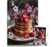 1000 Piece Jigsaw Puzzles- Strawberry Pancakes Calm Enjoyable Spare Time Fun Tight Seamless Precision Toy Size 38x26cm