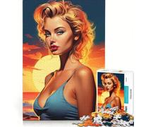 1000 Piece Jigsaw Puzzles Summer Vibes Blondie Woman, Brain Teaser Game, Difficult And Challenge, Birthday Present, Gifts, 38x26cm
