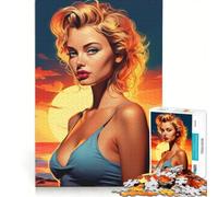 1000 Piece Jigsaw Puzzles Summer Vibes Blondie Woman, Brain Teaser Game, Difficult And Challenge, Birthday Present, Gifts, 50x75cm