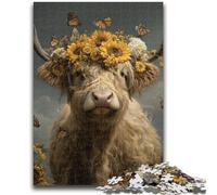 1000 Piece Jigsaw Puzzles Sunflower Yak Baby Adult Jigsaw,Learning Educational Toys Family Games Gifts for Friends And Family (26x38cm)