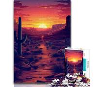 1000 Piece Jigsaw Puzzles Sunset in The Desert Teenager Puzzles,Challenging Game Toys Wall Decoration Unique Birthday And Xmas Gifts (size 38x26cm)