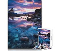 1000 Piece Jigsaw Puzzles- Sunset Reflection on Calm Water Calm Enjoyable Spare Time Fun Tight Seamless Precision Toy Size 38x52cm