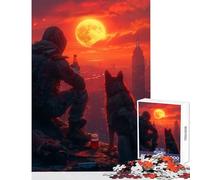 1000-piece Jigsaw Puzzles Sunset with My Dog Jigsaw Puzzles for Teenagers Difficult Challenge Fun Activities at Home Toy Intellectual Game (38x26cm)