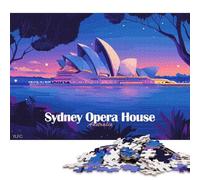 1000 Piece Jigsaw Puzzles Sydney Opera House at Night Creative Square Wooden Jigsaw Puzzles for Adults 1000pcs (75x50cm)