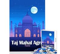 1000 Piece Jigsaw Puzzles Taj Mahal Agra India Night Adult Jigsaw Puzzles But Fun And Humorous Fun Activities at Home Gifts for Friends And Family (38x52cm)