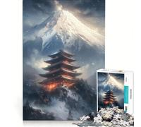 1000 Piece Jigsaw Puzzles Temple near The Mountain Brain Teaser Game Home Decoration with Fully Interlocking Randomly Shaped Pieces 38x26cm