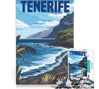 1000 Piece Jigsaw Puzzles Tenerife Island Spain Brain Teaser Game Home Decoration with Fully Interlocking Randomly Shaped Pieces 50x75cm