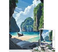 1000 Piece Jigsaw Puzzles Thailand Maya Bay Jigsaw Puzzles for Adults Difficult Hard Fun Activities at Home Birthday Present, Gifts, (38x52cm)
