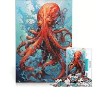 1000 Piece Jigsaw Puzzles The Creepy Squid Brain Teaser Game Home Decoration with Fully Interlocking Randomly Shaped Pieces 38x52cm