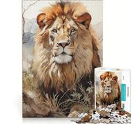 1000 Piece Jigsaw Puzzles The Lion Stare Brain Teaser Game Home Decoration with Fully Interlocking Randomly Shaped Pieces 38x26cm