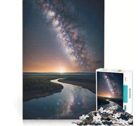 1000 Piece Jigsaw Puzzles The Milky Way Galaxy Core Brain Teaser Game Home Decoration with Fully Interlocking Randomly Shaped Pieces 38x52cm