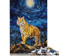 1000 Piece Jigsaw Puzzles The Starry Night Tiger Puzzles for Adults Paper Puzzles Educational Game for Adult Child 1000pcs (38x26cm)