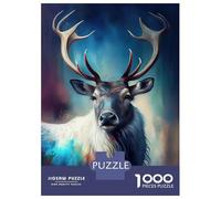 1000 Piece Jigsaw Puzzles- The Wandering Reindeer Jigsaw Puzzle Brain Teaser Game Wall Decoration Deal As Gifts for The Whole Family 38x26cm/1000pcs