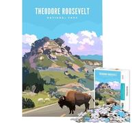 1000 Piece Jigsaw Puzzles Theodore Roosevelt N Park Addictive Toys to Cultivate Patience Hands-on Game for The Whole Family Funny Gifts (Size 38x26cm)