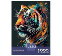 1000-piece Jigsaw Puzzles Tiger Art Series Style 3 Adult Jigsaw Puzzle Hands-on Game Difficult Challenge Parent-child Interaction 38x26cm/1000pcs