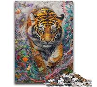 1000 Piece Jigsaw Puzzles Tiger Oil Painting Help The Brain Exercise Addictive Toys to Cultivate Patience Perfect Decoration 50x75cm