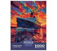 1000-piece Jigsaw Puzzles Titanic Poster Print Jigsaw Puzzle Anti-Stress Toys Wall Decoration Unique Gifts for Birthday And Christmas 52x38cm/1000pcs