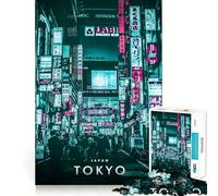 1000 Piece Jigsaw Puzzles Tokyo Cyberpunk in Japan Accurate Cut Fun Mental Challenge Toy Rest Time Game Birthday Art Play(38x26cm)