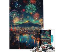 1000 Piece Jigsaw Puzzles Tokyo Night Fireworks Brain Intelligence Challenge Addictive Toys Educational Games Home Art Decor Gifts Birthday (size 38x52cm)