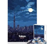 1000-piece Jigsaw Puzzles Tokyo Skyline Night Jigsaw Puzzles for Teenagers Difficult Challenge Fun Activities at Home Toy Intellectual Game (50x75cm)