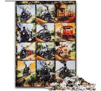1000 Piece Jigsaw Puzzles Train Collage, for Age 14 Years And over Home Decor As A Gift for The Whole Family And Friends (size 50x75cm)