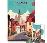 1000 Piece Jigsaw Puzzles Travel to Colmar Accurate Cut Fun Mental Challenge Toy Rest Time Game Birthday Art Play(38x26cm)