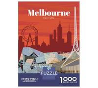 1000-piece Jigsaw Puzzles Traveling to Melbourne Adult Jigsaw Hands-on Game A Work of Art Unique Gifts for Birthday And Christmas 38x26cm/1000pcs