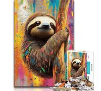 1000 Piece Jigsaw Puzzles Tree-climbing Sloth Teenager Jigsaw,Challenging Game Gifts for Is Ideal As A Gift for The Whole Family (size 75x50cm)
