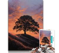 1000 Piece Jigsaw Puzzles Trees at Sunset Teenager Jigsaw,Brain Intelligence Challenge Addictive Toys for Home Decoration (size 38x26cm)