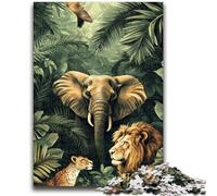 1000 Piece Jigsaw Puzzles Tropical Jungle Animals 1000 Piece Puzzle,Artistic Wall Decor & Birthday Gift Idea for Friends, Home Office (38x26cm)
