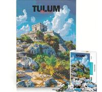 1000 Piece Jigsaw Puzzles Tulum Ruins, Mexico, Educational Toy, Challenging To Complete, Unique Birthday And Xmas Gifts 38x26cm