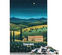 1000 Piece Jigsaw Puzzles Tuscan Night Landscape Creative Square Wooden Jigsaw Puzzles for Adults 1000pcs (75x50cm)