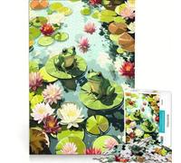 1000 Piece Jigsaw Puzzles Two Green Frogs Toy Wall Decor Interesting Stress Reduction for Is Ideal As A Gift 38x52cm