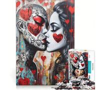1000 Piece Jigsaw Puzzles Two Lovers Kissing Toy Wall Decor Interesting Stress Reduction for Is Ideal As A Gift 38x26cm