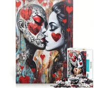 1000 Piece Jigsaw Puzzles Two Lovers Kissing Toy Wall Decor Interesting Stress Reduction for Is Ideal As A Gift 38x52cm