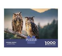 1000-piece Jigsaw Puzzles Two Owls on A Branch Jigsaws for Adults Brain Teaser Game Improve Memory Unique Gifts for Birthday And Christmas 38x26cm/1000pcs