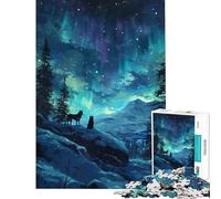 1000-piece Jigsaw Puzzles Two Wolves Howling Fun Activities at Home Difficult Challenge Anti-Stress Toys for And from 14 Years And over (38x26cm)