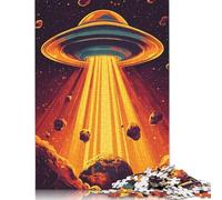 1000 Piece Jigsaw Puzzles UFO Over Planet Puzzles for Adults Wooden Puzzles Educational Game for Adult 1000pcs (75x50cm)