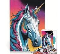 1000-piece Jigsaw Puzzles Unicorn Coloring Toy Wall Decor Challenging To Complete Improving Love between Couples 38x52cm